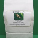 Bag of ChrysopaForce insect control product with green background.